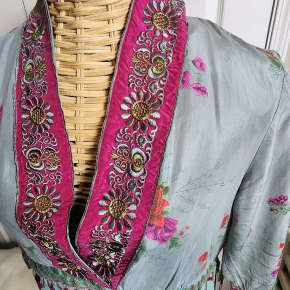 Vintage Johnny Was Rayon Silk Dress - Picture 5 of 7